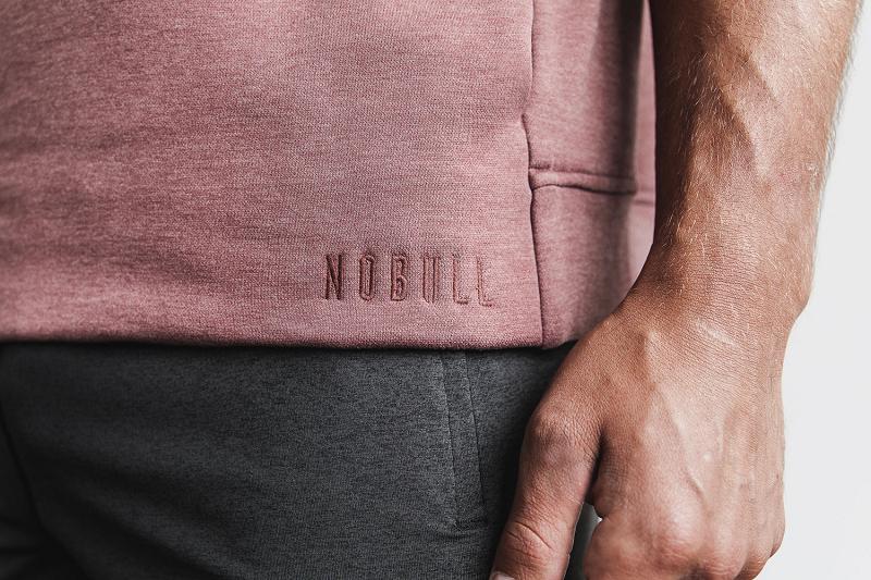 Men's Nobull Microplush Sleeveless Hoodie Pink | SG T2512C